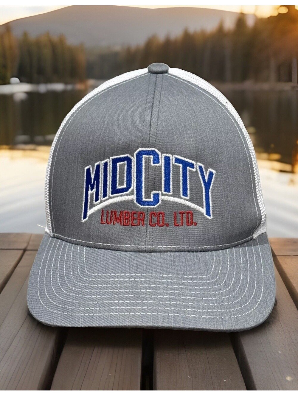 Mid City Lumber Company Plywood Decking Oak Cedar Mesh Snapback Baseball Cap